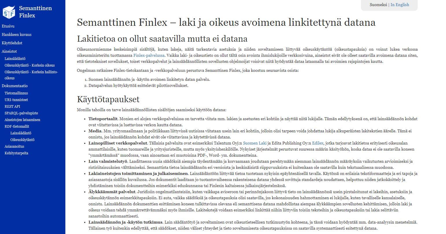 Semanttinen Finlex ja lähtötiedon rajoitteet